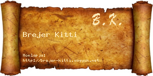 Brejer Kitti névjegykártya